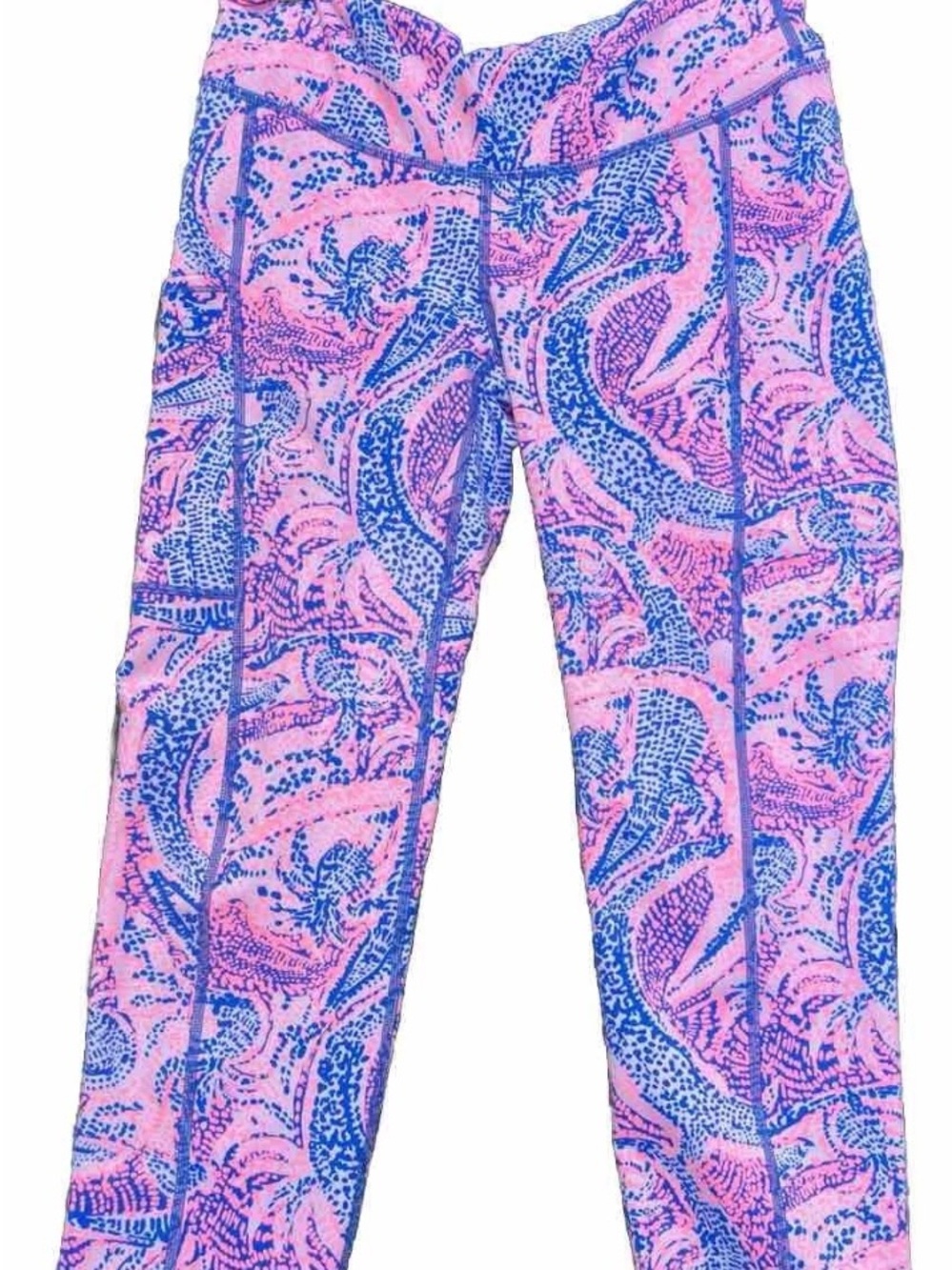 Lilly Pulitzer Luxletic Womens Size Small Pink Blue Leggings Active Gym Workout